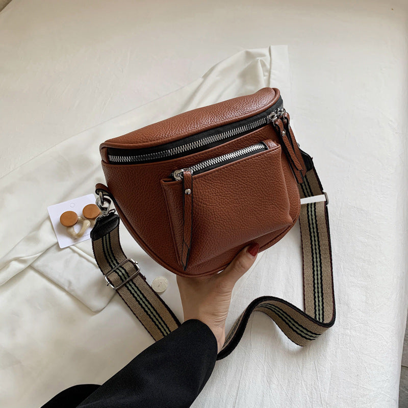Soft PU Leather Saddle Crossbody Bag