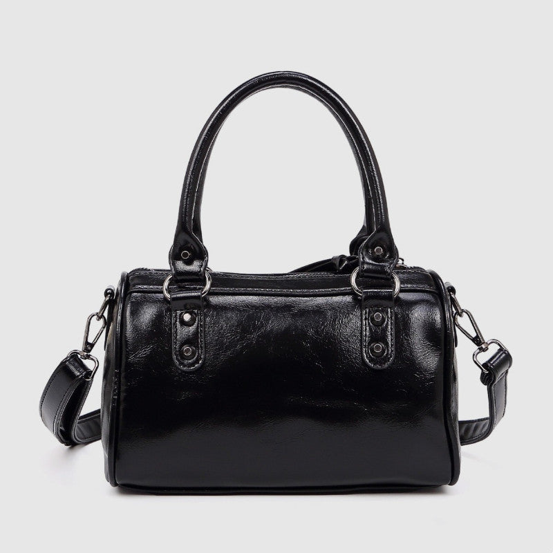 Studded Pillow Racing Tote Shoulder Bag - Large Capacity PU Leather Crossbody Handbag for Women