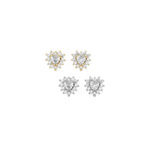 Load image into Gallery viewer, Gold Clear CZ Heart Stud Earrings, Sku#LX334