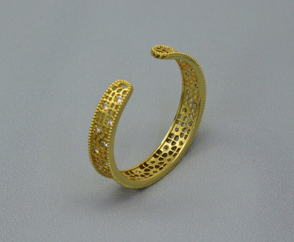 Thick Band Filigree Style Cuff Bracelet, Sku#B150