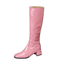 Load image into Gallery viewer, Women's Chunky Heel Square Toe Over-the-Knee Boots – PU Leather Back Zipper Thigh High Boots