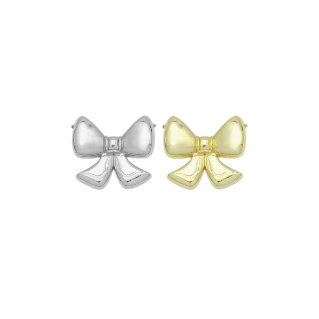 Gold Silver Bow Connector Charm Pendant, Sku#A311
