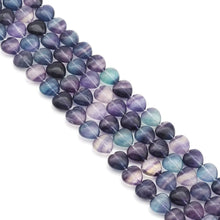 Load image into Gallery viewer, Genuine Fluorite smooth Heart Beads, 14mm, Sku#U1565