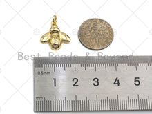 Load image into Gallery viewer, Bee Shape Pendant/Charm, Bee Cubic Zirconia Pendant, Silver/Gold Tone,15x16mm,Sku#L317