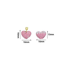 Load image into Gallery viewer, Pink Red White rhinestone Heart Charm Pendant,Sku#LD744