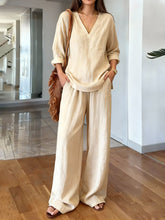 Load image into Gallery viewer, Long Sleeve Top &amp; Full-Length Pants Two-Piece Set – 9 Colors S–3XL