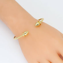 Load image into Gallery viewer, Gold Arrow End Spin Top Cuff Bracelet, Sku#A325