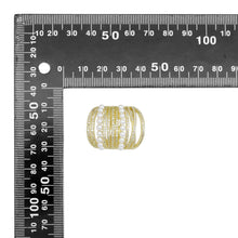 Load image into Gallery viewer, CZ White Pearl Chunky multiines Statment Ring, Sku#A185