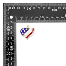 Load image into Gallery viewer, Gold Silver CZ Enamel Flag Color Heart Charm Pendant,Sku#LX868