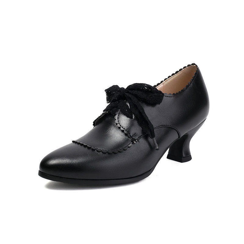 Women's Pointed-Toe Chunky Heel Dress Shoes - Waterproof Platform Pumps