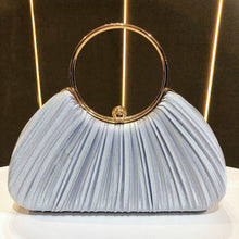 Load image into Gallery viewer, Elegant Satin Pleated Evening Clutch Bag - Cheongsam Style Formal Handbag with Hasp Lock