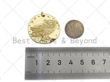 Load image into Gallery viewer, 18k Dainty Gold Bird On Round Coin Shape Charms, Dainty Charms, Gold Pendant, Round Coin Necklace Charms, 29x19mm, Sku#LK185