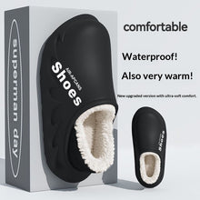 Load image into Gallery viewer, Men's Fleece-Lined Waterproof EVA Slippers - Non-Slip Indoor House Shoes with Faux Fur Lining