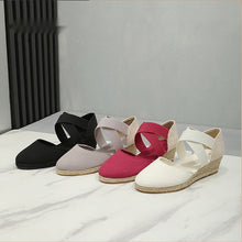 Load image into Gallery viewer, Women's Canvas Wedge Sneakers | Height-Increasing Closed-Toe Elastic Slip-On Shoes