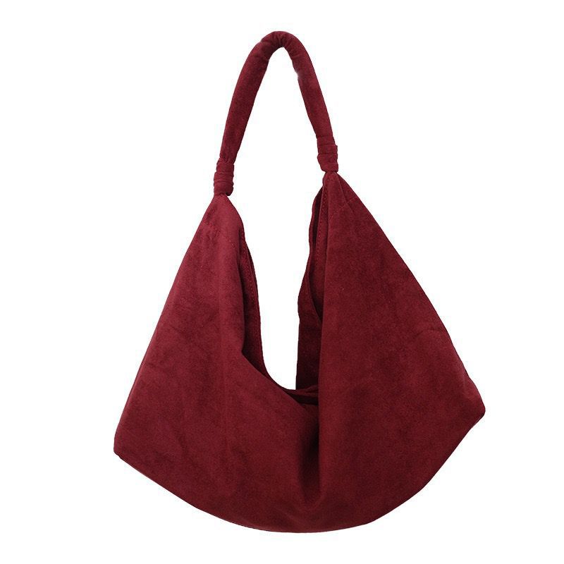 Women's Large-Capacity Suede Shoulder Bag – Casual Everyday Handbag
