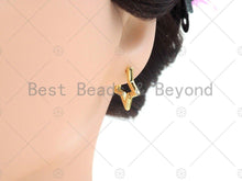 Load image into Gallery viewer, Gold Five Point Star Huggie Earring, Sku#LD61