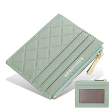 Load image into Gallery viewer, Slim Zippered ID Card Holder - PU Leather Driver's License Wallet with RFID Protection