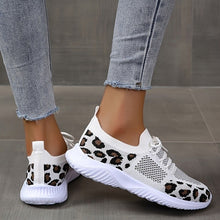 Load image into Gallery viewer, Leopard Print Lace-Up Sneakers