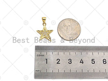 Load image into Gallery viewer, CZ Micro Pave Five Star Shape Pendant/Charm,CZ Dainty Gold Charm, Necklace Bracelet Charm Pendant,14x18mm,Sku#JD01
