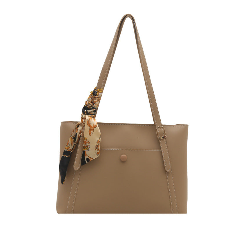 Women's High-Capacity PU Leather Shoulder Bag - Casual Streetwear Handbag with Multiple Pockets