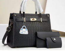 Load image into Gallery viewer, Minimalist Macaron Three-Piece Handbag Set - PU Leather Crossbody Shoulder Bag with Stone Texture