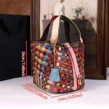 Load image into Gallery viewer, Genuine Leather Crossbody Bucket Bag for Women - Minimalist Woven Bucket Bag with Adjustable Strap
