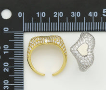 Load image into Gallery viewer, CZ Heart Adjustable Ring, Sku#B183