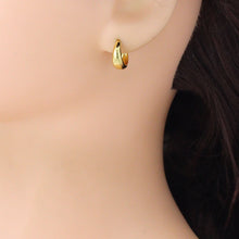 Load image into Gallery viewer, Plain Gold Oval Shape Everyday Hoop Earrings, Sku#LD742