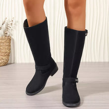 Load image into Gallery viewer, Women's Round Toe Block Heel Ankle Boots | Mid Heel Suede Zipper Boots