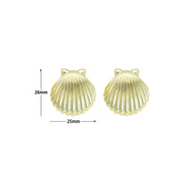 Load image into Gallery viewer, Clam Shell Shape Stud Earrings, Sku#L739