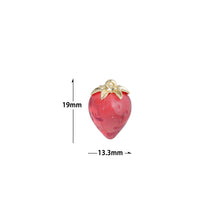 Load image into Gallery viewer, Red Enamel Strawberry Charm Pendant,Sku#LK1227