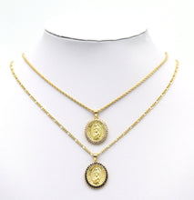 Load image into Gallery viewer, CZ Virgin Mary On Oval Charm, Sku#LK649
