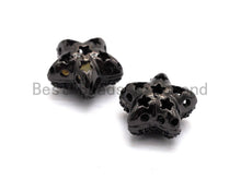 Load image into Gallery viewer, Black CZ Pave On Black Micro Pave Puffy Star Spacer Beads , Cubic Zirconia Star Spacer Beads,12mm, sku#C97