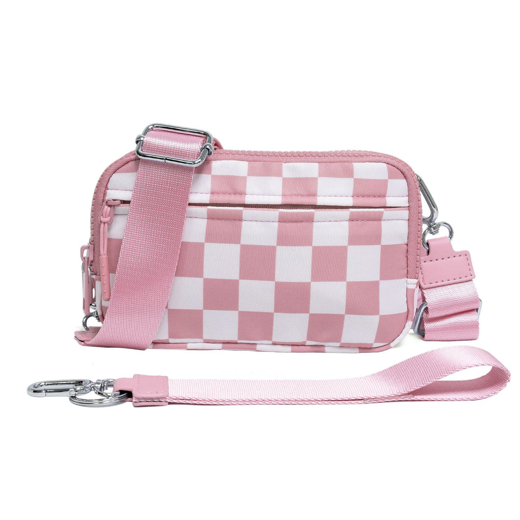 Waterproof Crossbody Waist Bag for Outdoor Sports Running - Lightweight Double Layer Polyester Fanny Pack