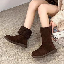 Load image into Gallery viewer, Women's Warm Mid-Calf Boots with Cotton Lining - Winter Slip-On Boots