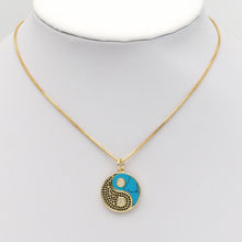 Load image into Gallery viewer, Gemstone CZ Pave Taiji Yinyang Charm, Sku#LX259