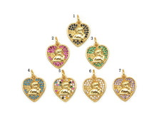 Load image into Gallery viewer, CZ Angel Heart Charm, Sku#B156
