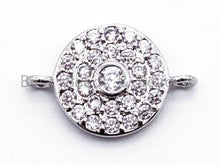 Load image into Gallery viewer, CZ Micro Paved Evil eye connector micro paved,sku#E356