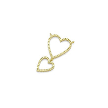Load image into Gallery viewer, Gold CZ Twin Heart Necklace Connector Charm, Sku#LK881