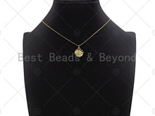 Load image into Gallery viewer, Clear CZ Micro Pave Shining Star Coin Pendant,Cubic Zirconia Star Charm,Gold/Silver Tone,15x17mm,sku#L348