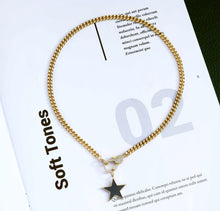 Load image into Gallery viewer, Heart Star Cuban Chain Necklace, sku#CL07