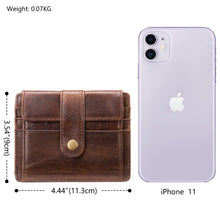 Load image into Gallery viewer, Men's Minimalist Genuine Leather Coin &amp; Transit Card Holder Wallet