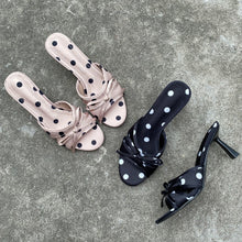 Load image into Gallery viewer, Women's Polka-Dot Bow-Knot Slippers - Elegant Satin High Heel Slip-On Shoes