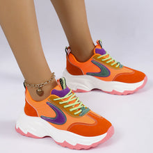 Load image into Gallery viewer, Women's Mixed-Color Lace-Up Sneakers | Mesh Breathable Lightweight Platform Running Shoes