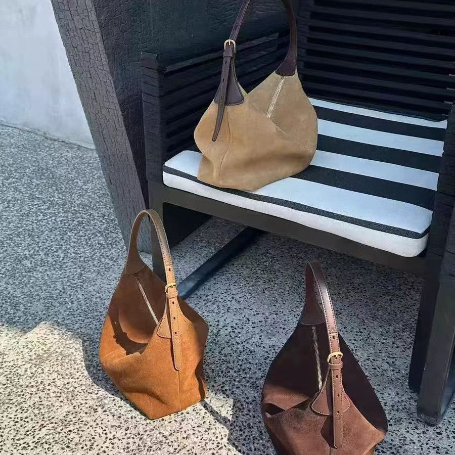 Retro Matte Textured Tote Bag – Versatile High-End Crossbody for Women