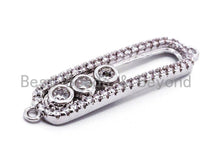 Load image into Gallery viewer, CZ Micro Pave Oval Bar with Movable CZ Beads Connector, sku#E350C