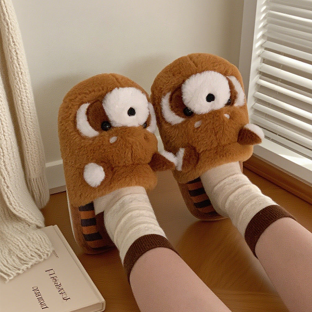 Women's Cartoon Fuzzy Slippers - Warm Plush Indoor House Slippers