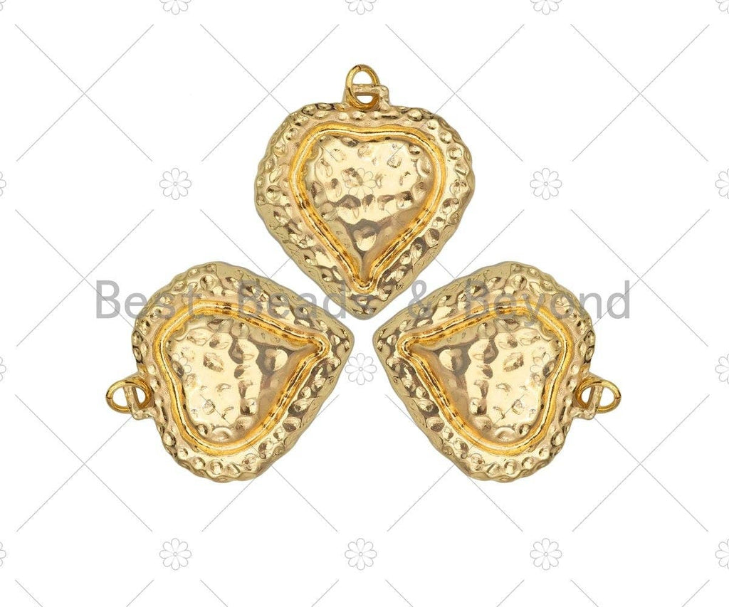 Embossed Heart Shape Pendant/Charm,14K Gold Filled Heart Charm, Necklace Bracelet Charm Pendant,24x26mm,Sku#ZX32