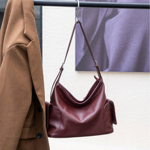 Load image into Gallery viewer, Women's Genuine Leather Tote Bag – Minimalist Commuter Shoulder Bag