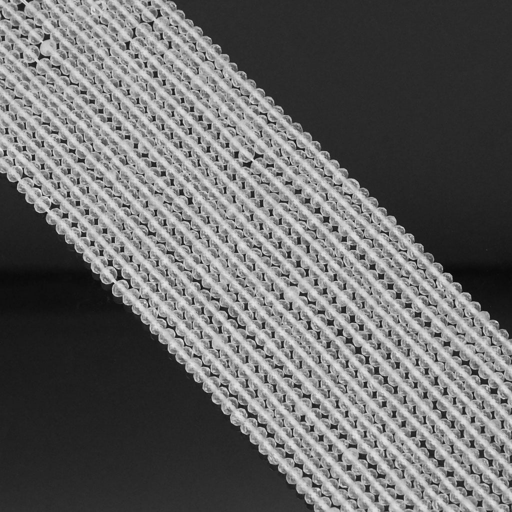 Genuine Quartz Faceted Rondelle Beads, Sku#U1692